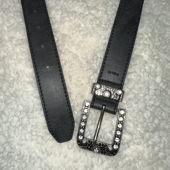 RELIC Woman’s Black with Rhinestones *Bling* Belt Plus Size 1x ~MISC BOX - Picture 2 of 10